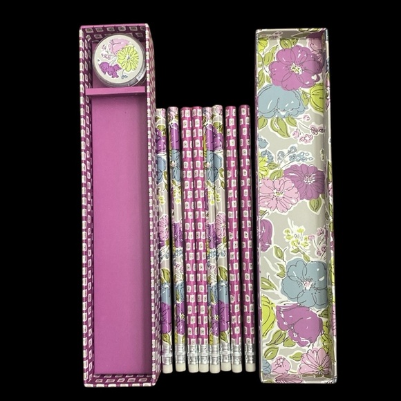 Vera Bradley Pencil Box Set in Watercolor Gray - Picture 9 of 9